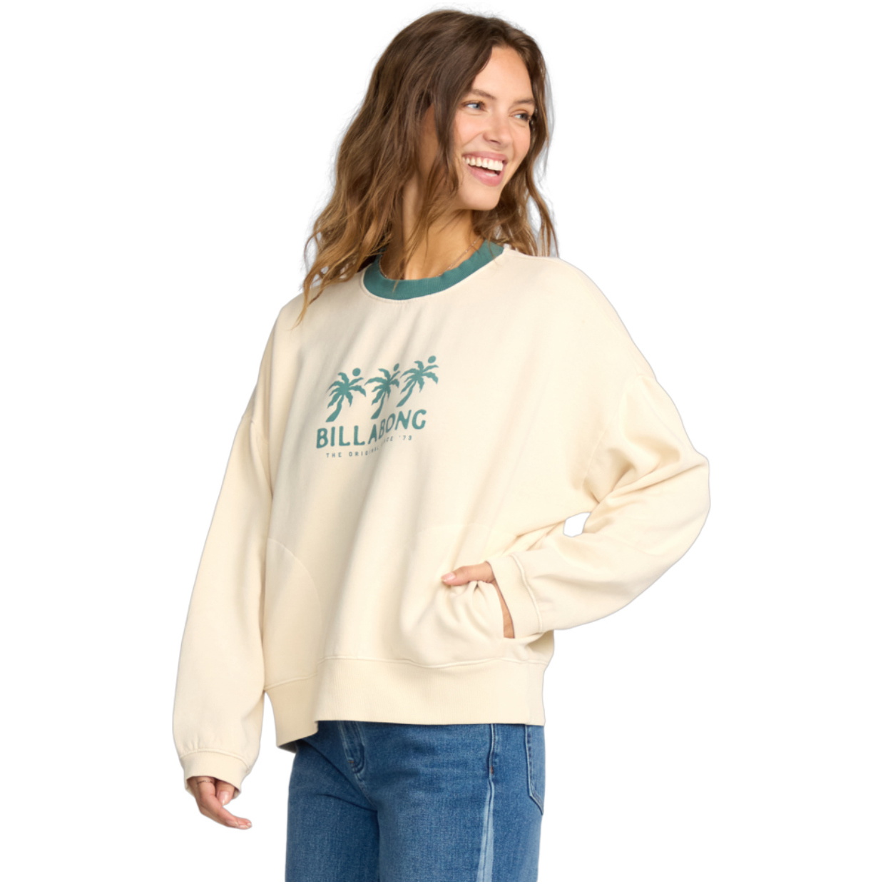 2025 Billabong Frauen Triple Palms Sweatshirt 24B463506 - Whitecap